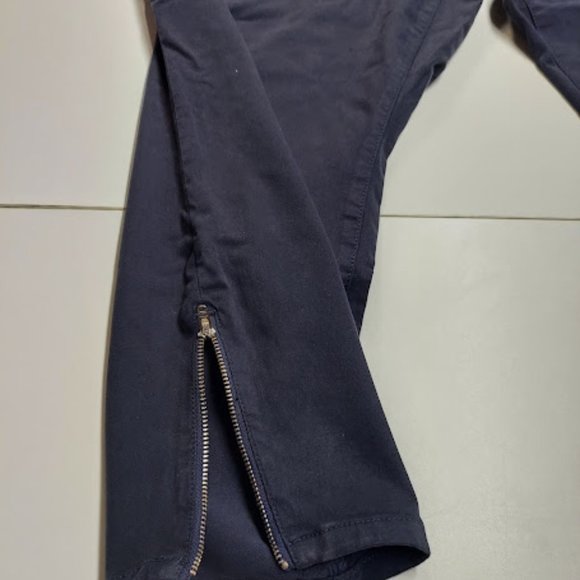 NWT Denim Six Women's Plus Size 28W Navy Utility Pants Zipped Pocket and Sides - Picture 9 of 11